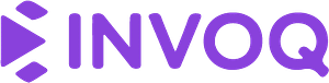 INVOQ logo: purple wordmark with a geometric left emblem.