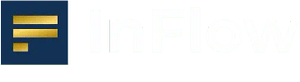 Abstract logo: dark blue square with three horizontal gold bars and a small gold square beneath, forming a stylized mark