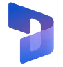 Abstract blue‑purple ribbon logo forming a looping shape with gradient colors, geometric and modern in appearance.