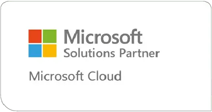 Microsoft Solutions Partner logo with four colored tiles and the text 'Microsoft Solutions Partner' and 'Microsoft Cloud'.