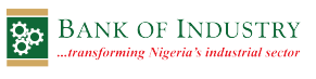 Bank of Industry logo with green gear emblem on the left and the text 'Bank of Industry' with the slogan '...transforming Nigeria's industrial sector'.