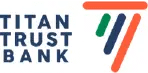 Titan Trust Bank logo with a blue wordmark on the left and a multicolor stylized 'T' emblem on the right.