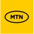 MTN logo: black wordmark inside an oval on a bright yellow background.